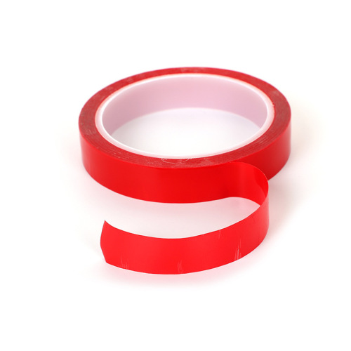 Factory wholesale Corona 7965 high transparency 205u red film strong transparent traceless removable adhesive sticker PET double-sided adhesive