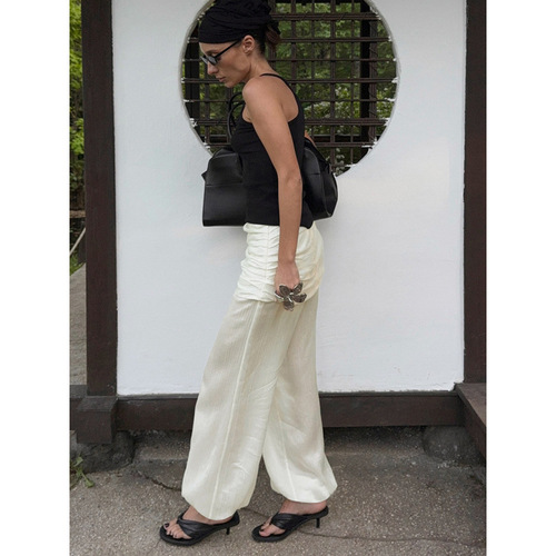 Women's Loose Pleated Trousers with Boot Detail - Autumn 2025 New Arrival - Cross-border Commuting Style