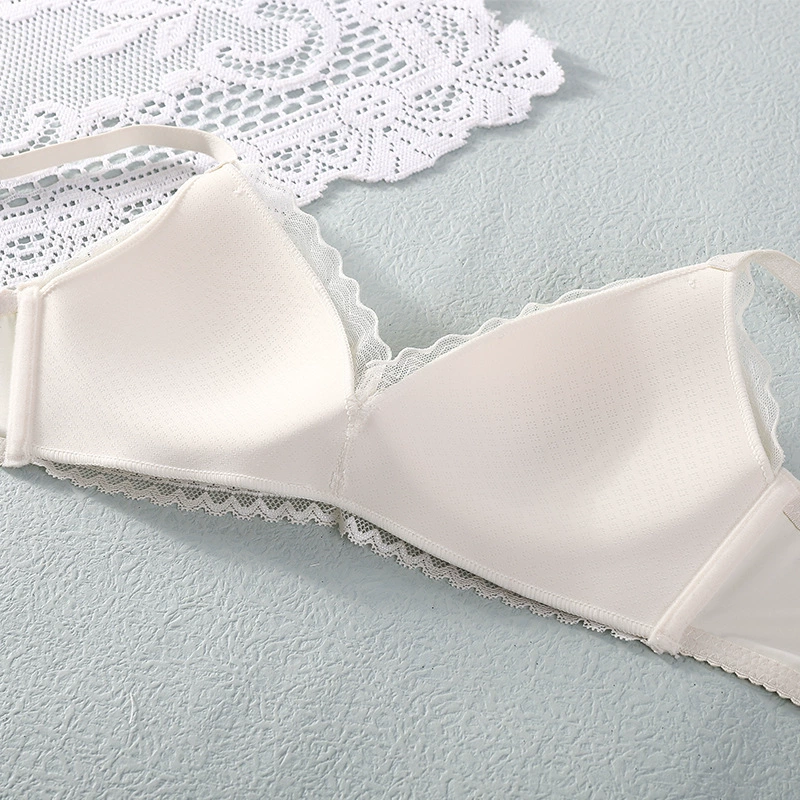 Беспроводной кружевной бюстгальтер комплект, дышащий и комфортный, красивая спинка
