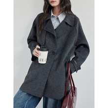 【巴塞尔暖冬双面呢】歌铭复古通勤呢子大衣女新款毛呢外套W692C