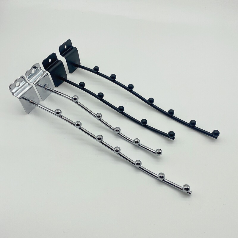 High quality factory supply groove plate 5 beads 7 beads hook universal plate hook clothing store display iron chrome hook