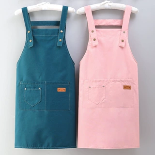 奶茶店餐饮围裙定制logo印字帆布夏季透气工作服女家用厨房上班用