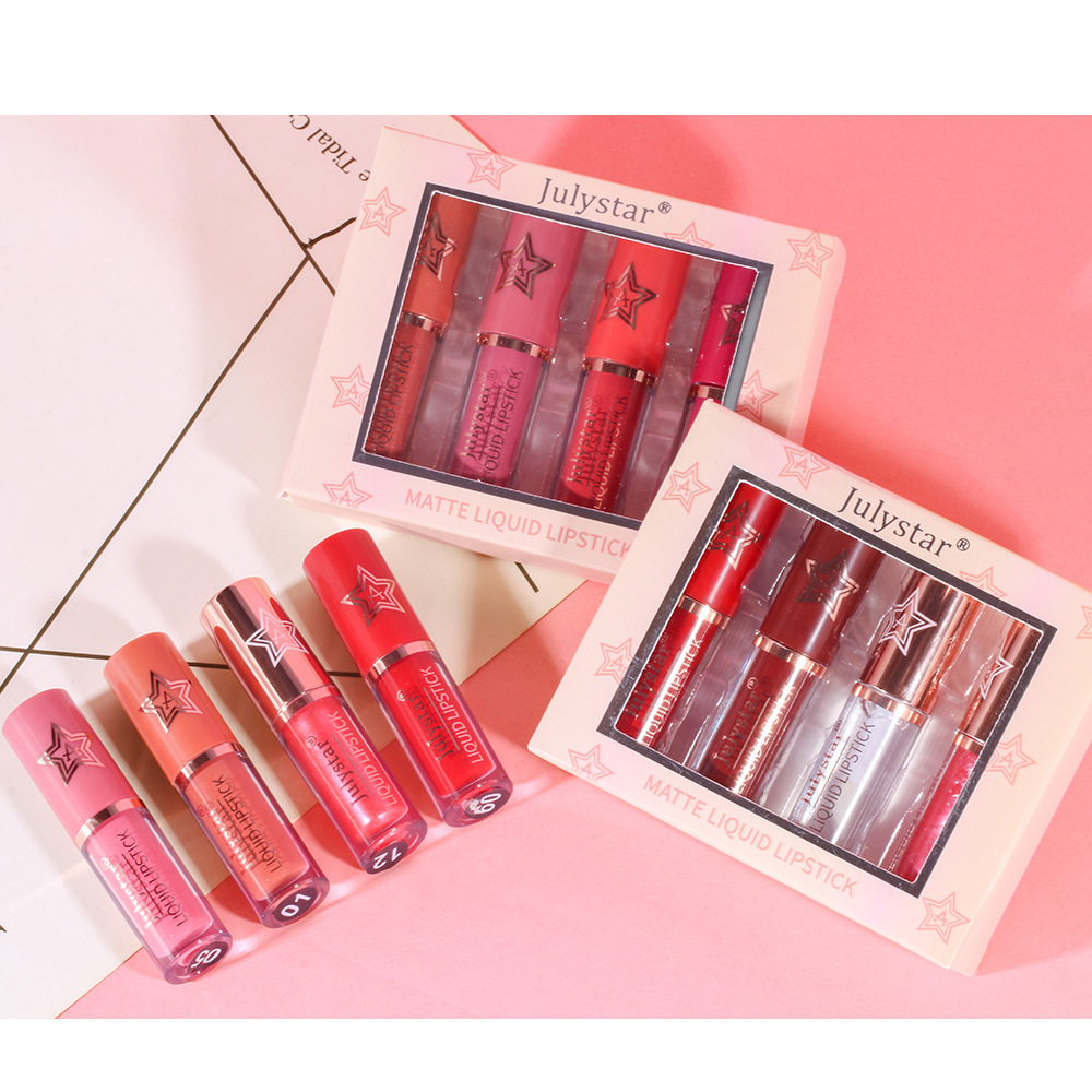 Carina Makeup Matte, verblassende, antihaftbeschichtete Lippenglasur-Box, natürliches, dreidimensionales, feuchtigkeitsspendendes, langanhaltendes Lippenstift-Set_voghion.com