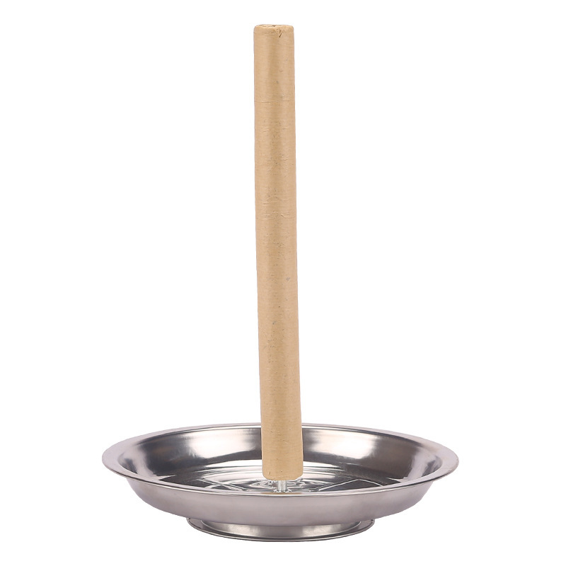 Stainless Steel Moxa Stick Holder Tray with Solid Wood Base and Extinguisher Cap for Moxibustion in use