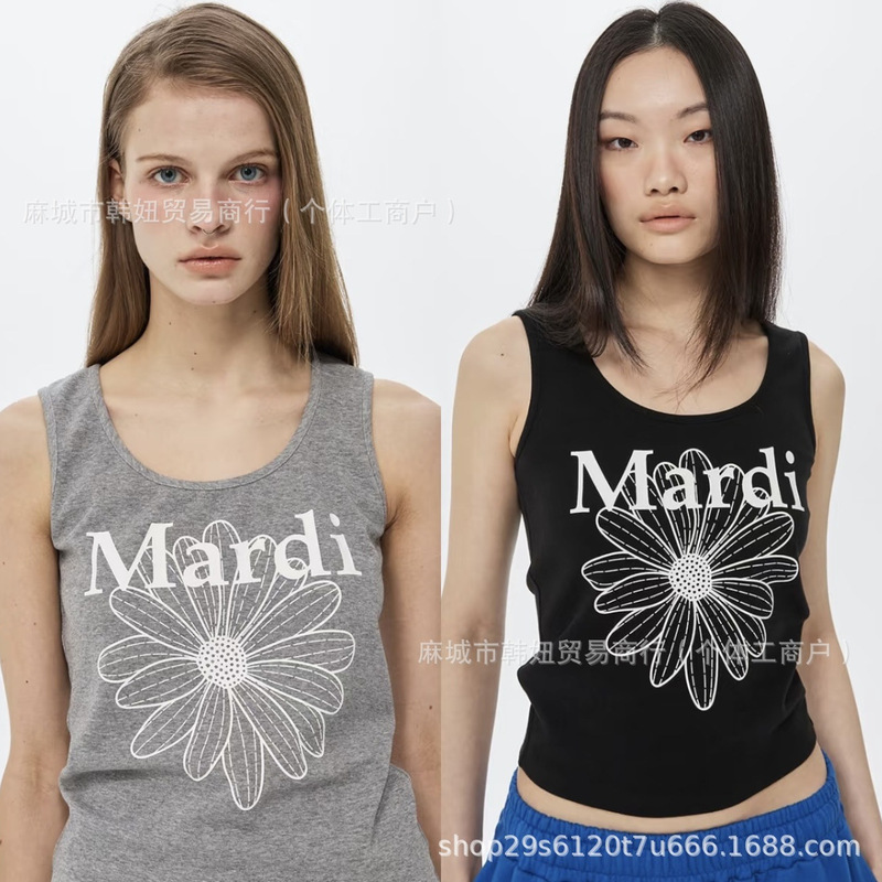 In-Stock Korean 2026 New Mardi Sleeveless Solid Color Tank Top Short-Sleeve T-Shirt, Same Style as Kim Go-Eun In-Stock Korean 2026 New Mardi Sleeveless Solid Color Tank Top Short-Sleeve T-Shirt, Same Style as Kim Go-Eun