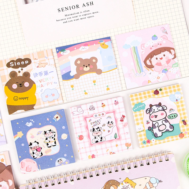 Cartoon stationery, cute note for students, book