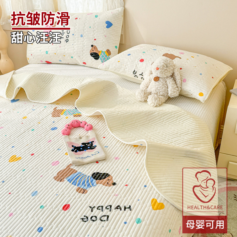 Juego de tres piezas con cubierta de cama de algodón Clase A 2025 nuevas sábanas de dormitorio acolchadas de tatami de algodón universal de cuatro estaciones