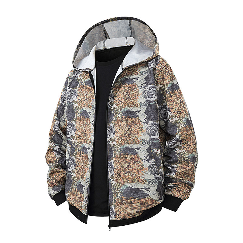 Cross-Border 21-1 Four-Way Stretch New Stylish Men's Jacket Popular Coat Men's Retro Jacquard Lapel Versatile Piece