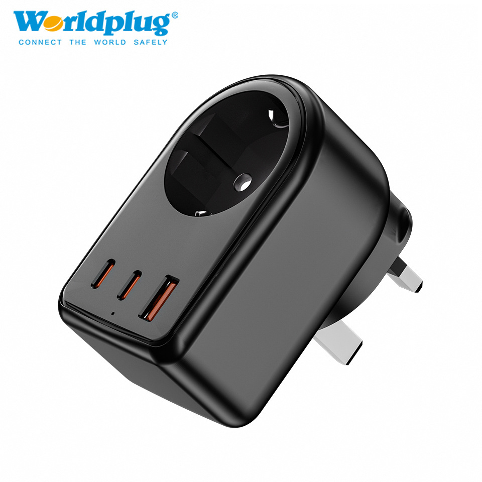 欧转英规旅行转换插座20W欧洲到英国设备充电器转换插头扩展插座