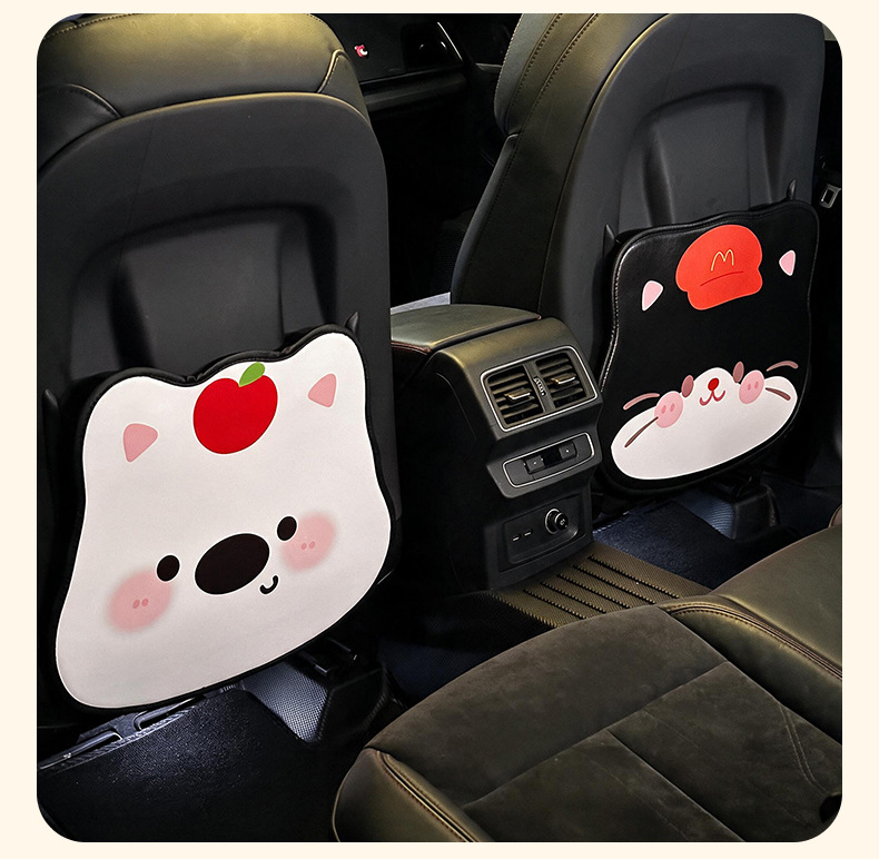 New car kick mats, featuring cute cartoon cat designs, are perfect for protecting the back of car seats from dirt and stains. These cartoon-themed rear seat protectors are ideal for use in cars