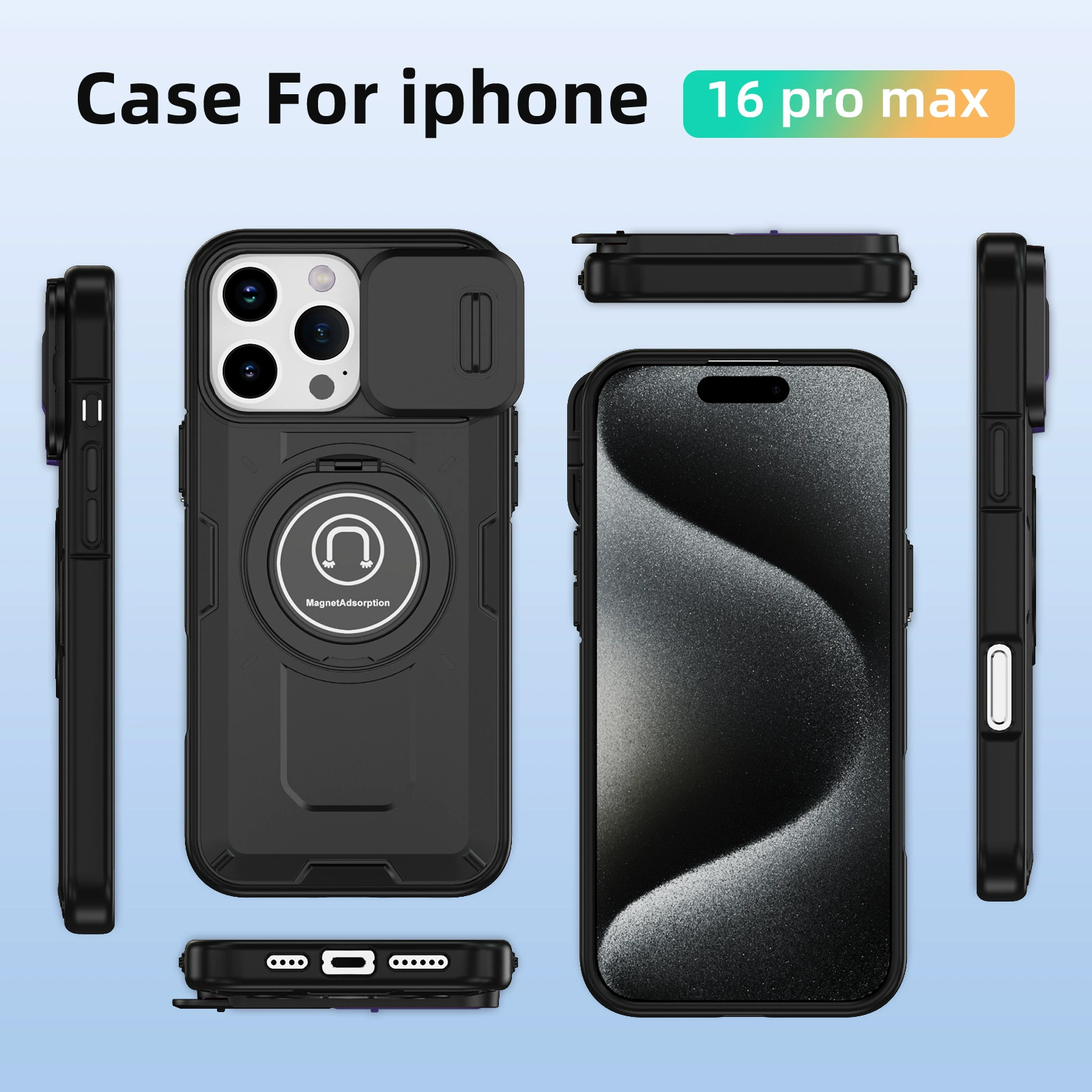 Чехол для Apple iPhone 16, совместимый, трубчатый защитный корпус, 15 Pro Max, защита от падений