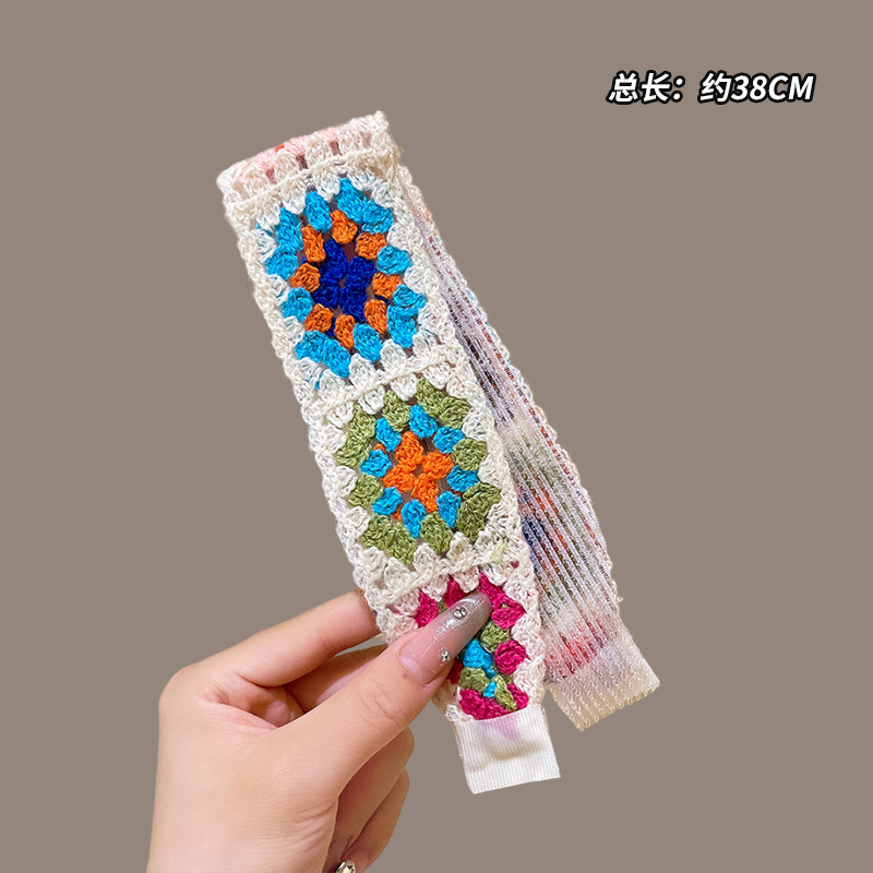 针织刺绣魔术贴发带女刘海碎发整理实用民族风发箍刘海贴发卡批发|undefined
