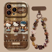 复古kt猫挂链适用苹果17promax手机壳15可爱卡通16软硅胶13新女款