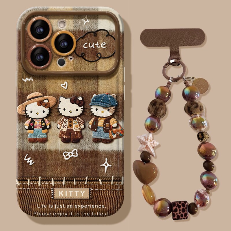 Retro Kt Cat Bracelet Suitable for Apple 17Pm Phone Case 15 Cute Cartoon 16 Soft Silicone 13 New Women's Model 18 Outer Case Retro Kt Cat Bracelet Suitable for Apple 17Pm Phone Case 15 Cute Cartoon 16 Soft Silicone 13 New Women's Model 18 Outer Case