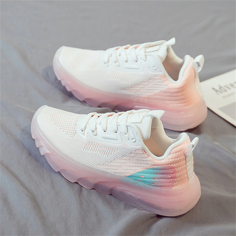 New Foreign Trade Jelly Sole Women's Shoes Live Dropshipping Sports Shoes Fashion Trendy Mesh Women's Shoes Thick-Soled Dad Shoes