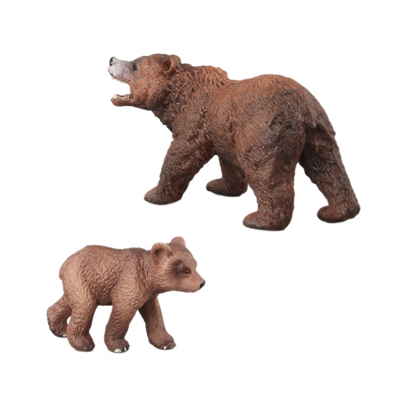 Venta caliente transfronteriza modelo animal de bosque de simulación para niños juguete bosque oso pardo modelo animal traje adornos