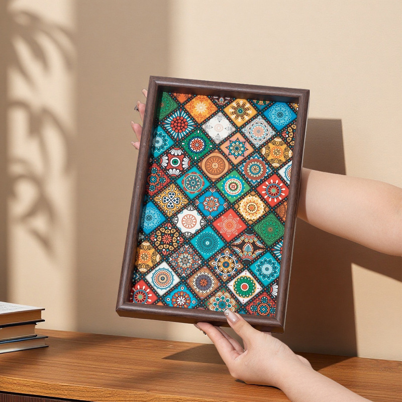 Bohemian Style Retro Tea Tray Wooden Photo Frame Home Rectangular Jewelry Storage Wine Glass Tea Water Tea Tray Bohemian Style Retro Tea Tray Wooden Photo Frame Home Rectangular Jewelry Storage Wine Glass Tea Water Tea Tray