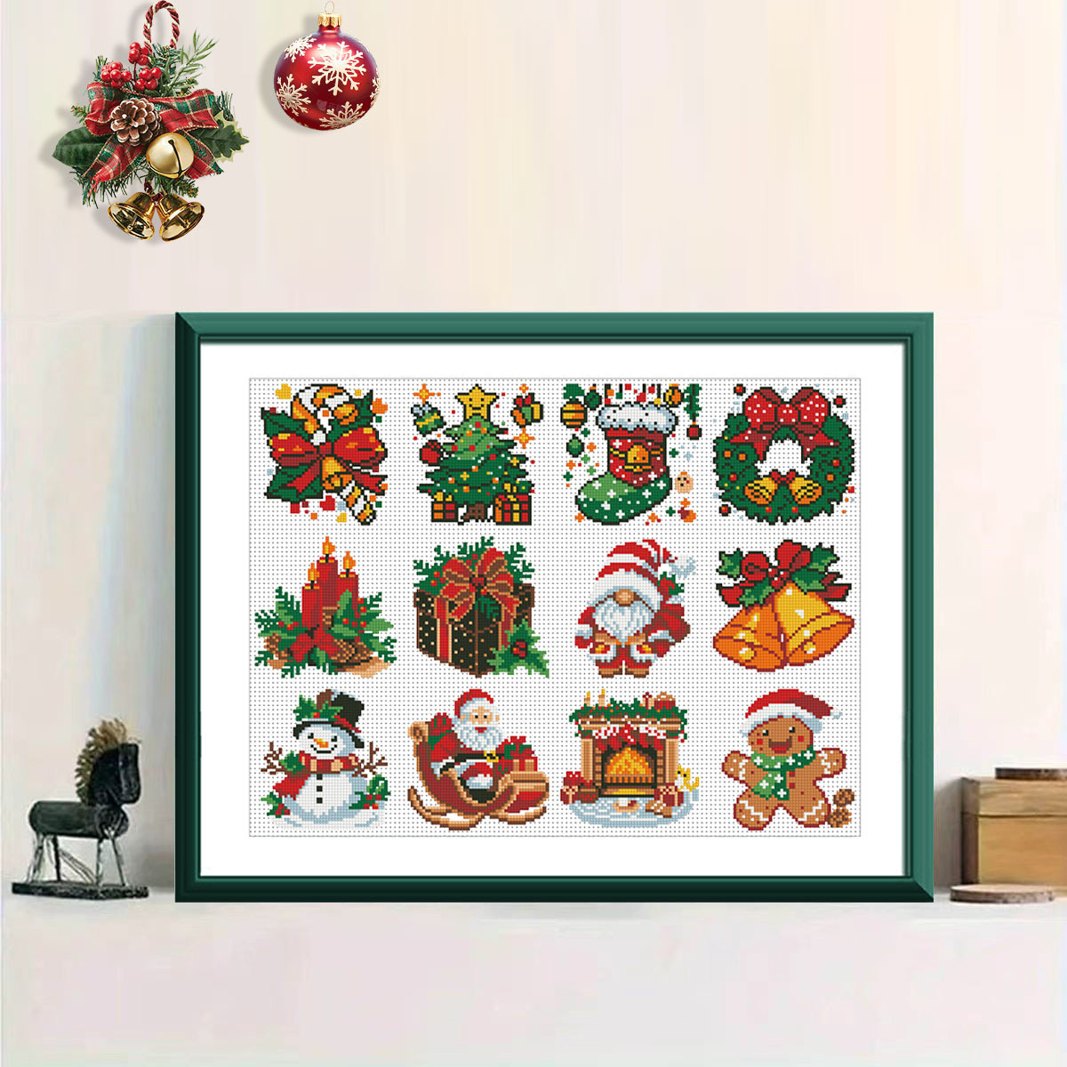 Nuevo bordado cruzado transfronterizo al por mayor 12 piezas de Navidad juego de dibujos animados lindos niños pequeños bordados cruzados a sí mismos image 1