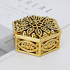 European -style hollow gold hexagonal sugar box creative gold plastic packaging box Foreign trade gold and silver electro -plated plastic box supply