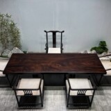 Южноамериканская черная персиковая древесина черная чайная таблица сплошное дерево оригинальное деревянное столовое офис офис чайная панель Wujin смола североамериканская современная минималиста