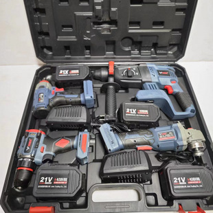 Lan Hurricane Lithium Battery Brushless Rechargeable Electric Hammer Impact Drill Angle Grinder Electric Drill Wrench Four-Piece Tool Set