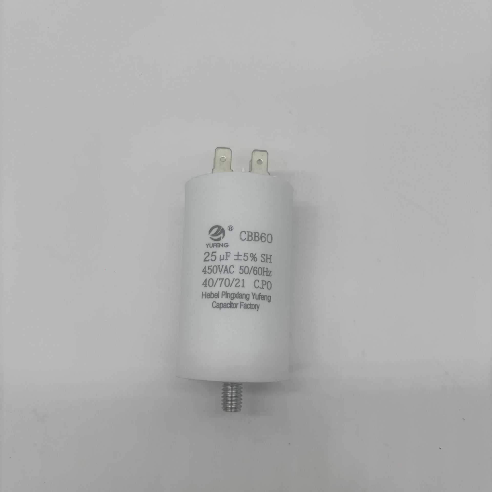 Condensador especial para bomba de agua con motor de tornillo en la parte inferior de la carcasa plástica de película metálica con condensador de doble inserción