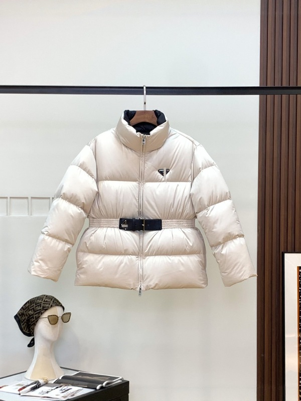 pra家2025冬季新款加厚保暖面包服羽绒服女短款收腰立领鹅绒外套|undefined