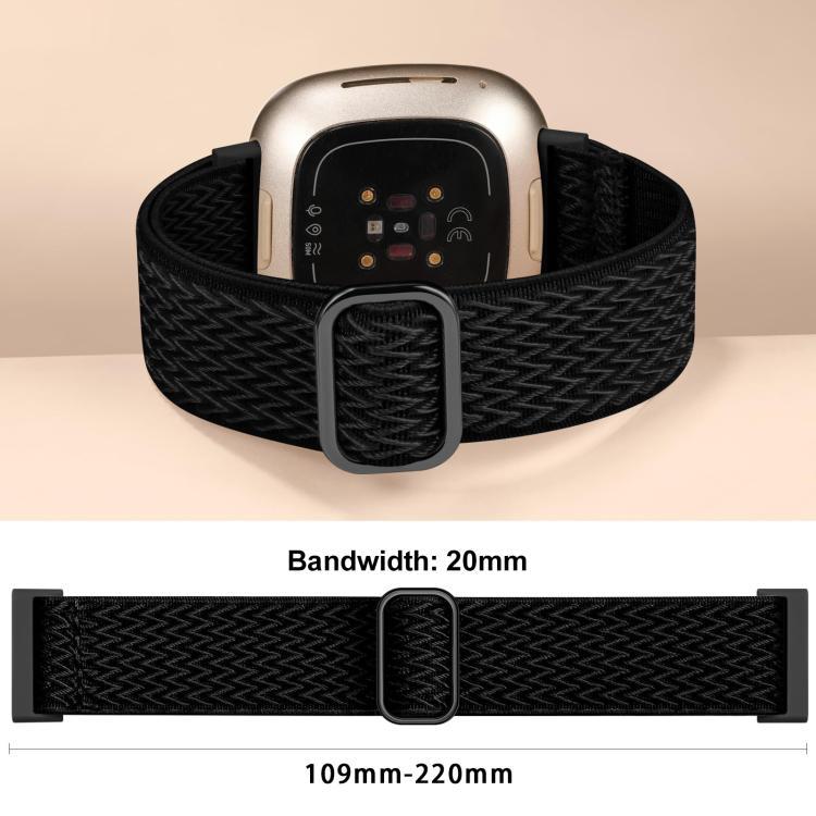 xDfind Correa elástica de trenzado de nylon ondulada con hebilla de ajuste para Fitbit Versa 4 / 3 / Sense2 / 1