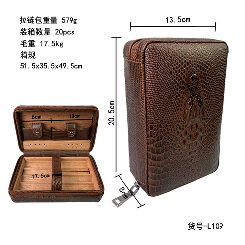 Cigar sleeve portable cigar box cigar humidifier box cedar wood cigar zipper bag