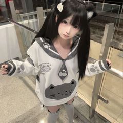 ベルベットの日系かわいい柔らかい妹ゴマぼんやりした海軍襟のガーディアン長袖ネクタイの二次元柔らかい萌え家の上着