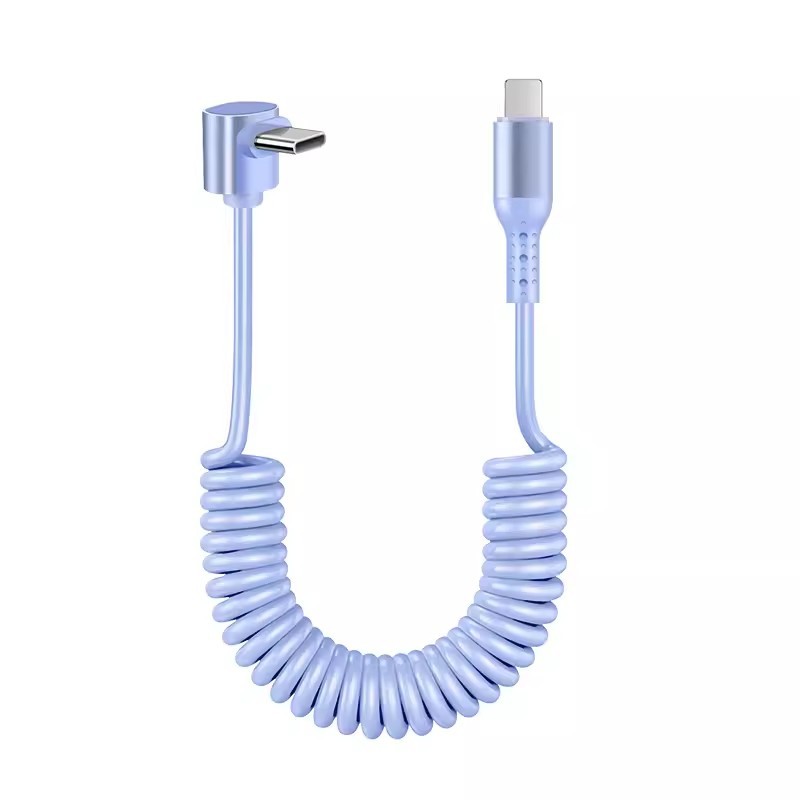 Cable DE DATOS retráctil de primavera 6A carga súper rápida para Huawei Apple 14 cable de carga del encogimiento del coche carplay