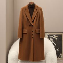 少量服饰2025秋冬新款30羊绒女式双面呢大衣休闲长款西装领尼外套