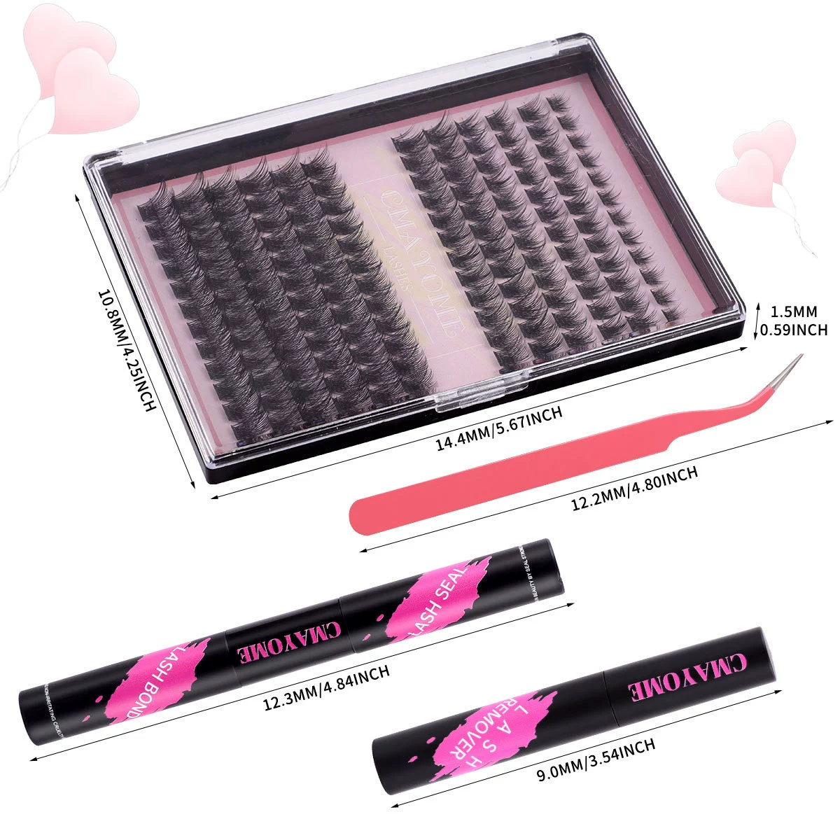 Dense Curling False Eyelash Clusters (European Style) — 144 Clusters, multi-set DIY options