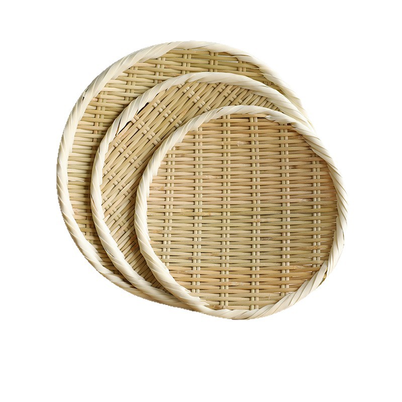 Cesta de alimentos fritos de bambú tejido a mano guisado de pájaros para bocadillos pan al vapor bandeja de bambú platos de olla caliente cesta de drenaje de fideos fríos japoneses