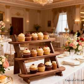 实木阶梯手办蛋糕收纳展示架多肉多层花架家用桌面首饰摆摊展示架