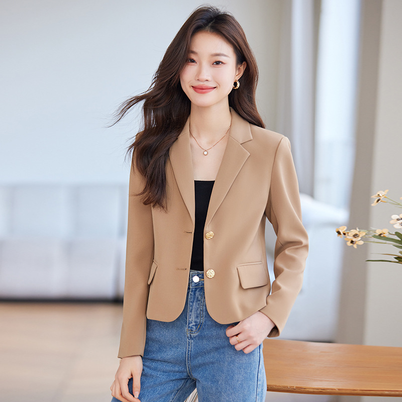 Demi-season khaki short long-sleeve