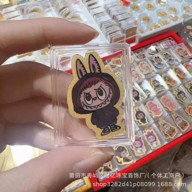 卡贴纸库洛米小新皮卡丘哆啦A梦泡泡玛特财库手机贴潮流金饰|undefined