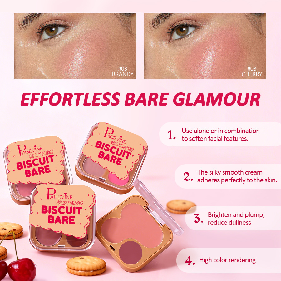 Explosiones transfronterizas PAGE VINE blush concealer en un solo disco mate brillante sombra crema nasal comercio exterior