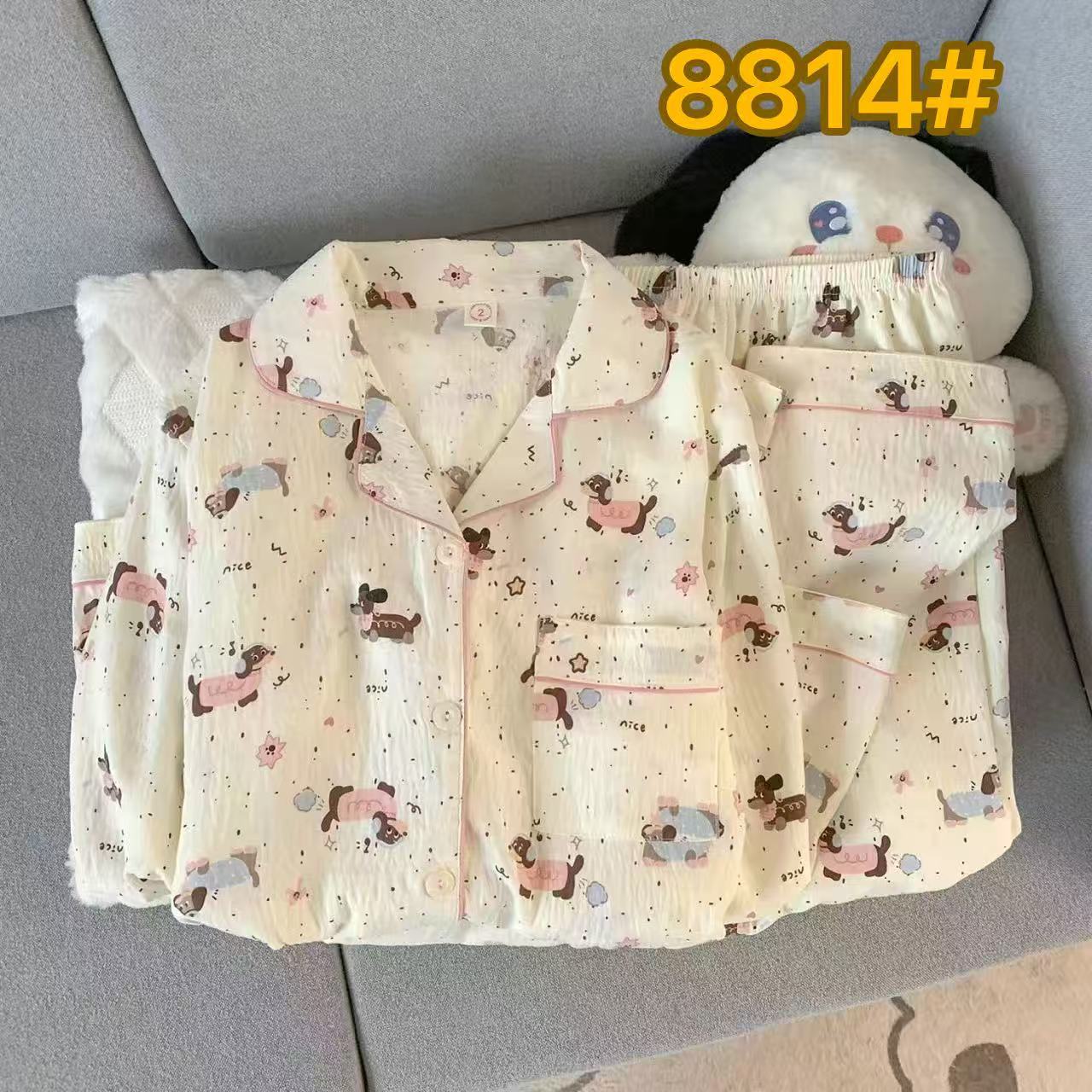 Al por mayor transfronterizo KT gato pijama mujer primavera y otoño nubes algodón manga larga 2026 nuevo juego de ropa de hogar encantadora super caliente