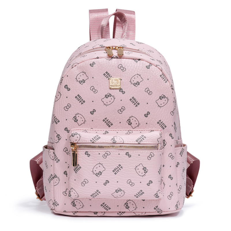 2026 New Model Pink Hello Kitty Full-Print Backpack for Girls, Cute Cartoon Large-Capacity Student School Bag