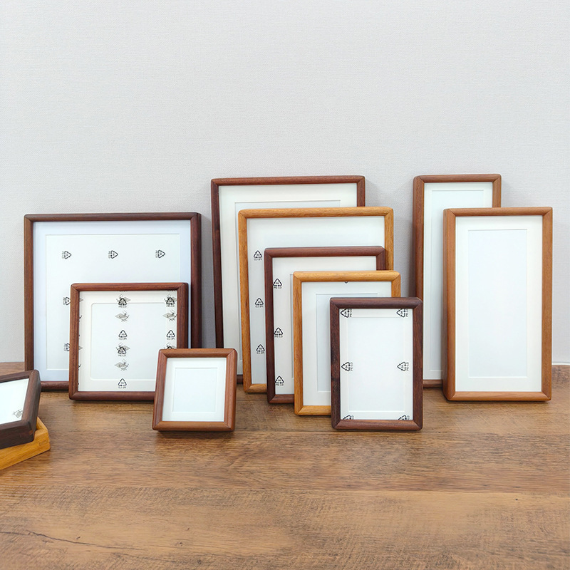 Solid wood mortise round corner frame walnut calligraphy picture frame 678-inch long desktop photo frame decoration factory wholesale