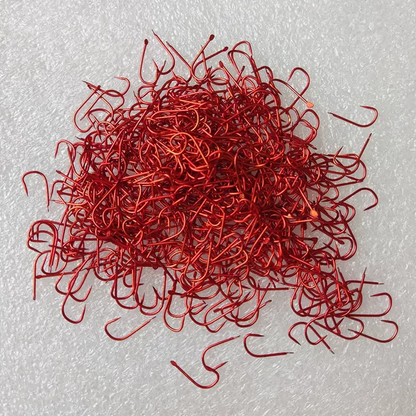 Red sleeve hook bulk Red Hook with thorns and thorny fishing hook thin strip long handle small white crucian carp hook sleeve hook wholesale