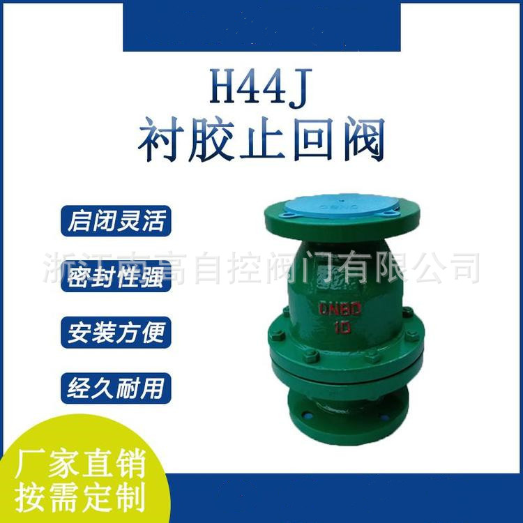 H44J-10C旋启式衬胶止回阀 防腐单向逆止阀 DN15 20 25