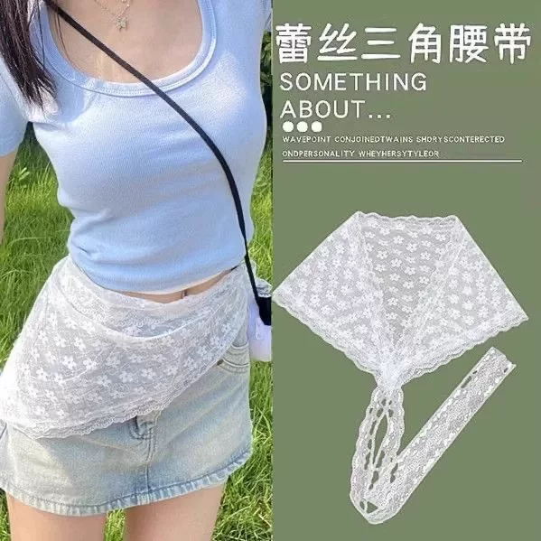 Korean lace apricot accessory, scarf