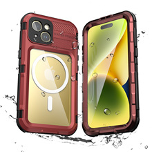 适用苹果iPhone15磁吸手机壳金属保护套全包防摔一体壳膜三防外壳