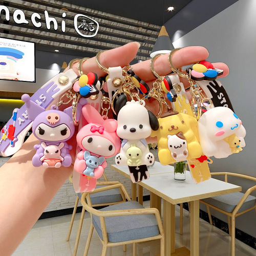 Cartoon Cute Sanrio Character Keychain Car Key Holder Keychain for Women Bags Key Ring Accessory Wholesale