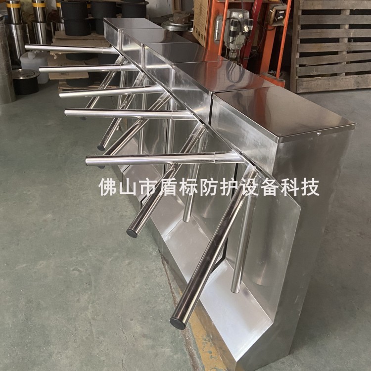 成品不锈钢三叉旋转门 超市单向三辊闸 立式三滚闸 出入口三竿闸