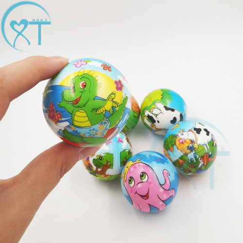 Cross-border 5.0 cartoon PU foam sponge ball stress relief and pressure relief toy for children finger piano practice ball