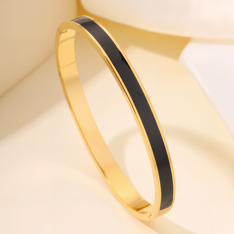 Pulsera de Acero de Titanio, Moda Transfronteriza, Pulsera Europea y Americana con Diseño de Estrellas, Pulsera Redonda con Diamantes Completos para Mujer, Pulsera de Acero Inoxidable para Parejas