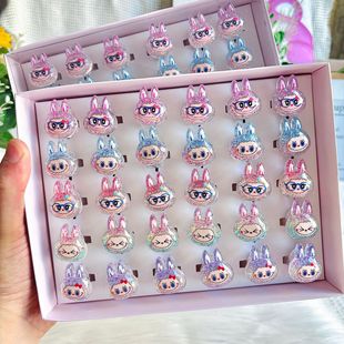 New Labubu Children's Cartoon Luminous Ring Luminous Ring Night Market Square Stall Luminous Toys Wholesale
